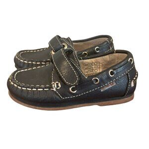 marine wag kids shoes loafers Size 23 US 7 Blue  Leather Hook Loop Dress
